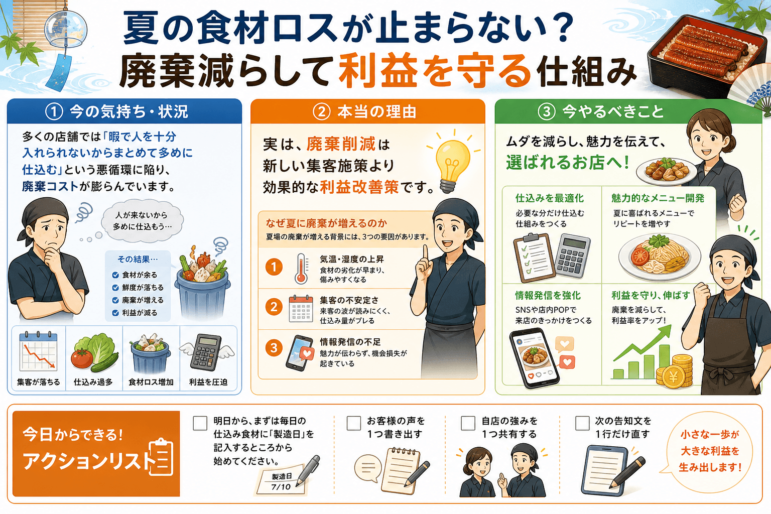 夏の食材ロスが止まらない？廃棄減らして利益を守る仕組み